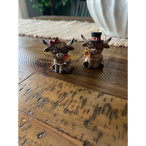 Hobby Lobby Viral Miniature Highland Cow Fall Ornaments/Decor Figures - Picture 5 of 7